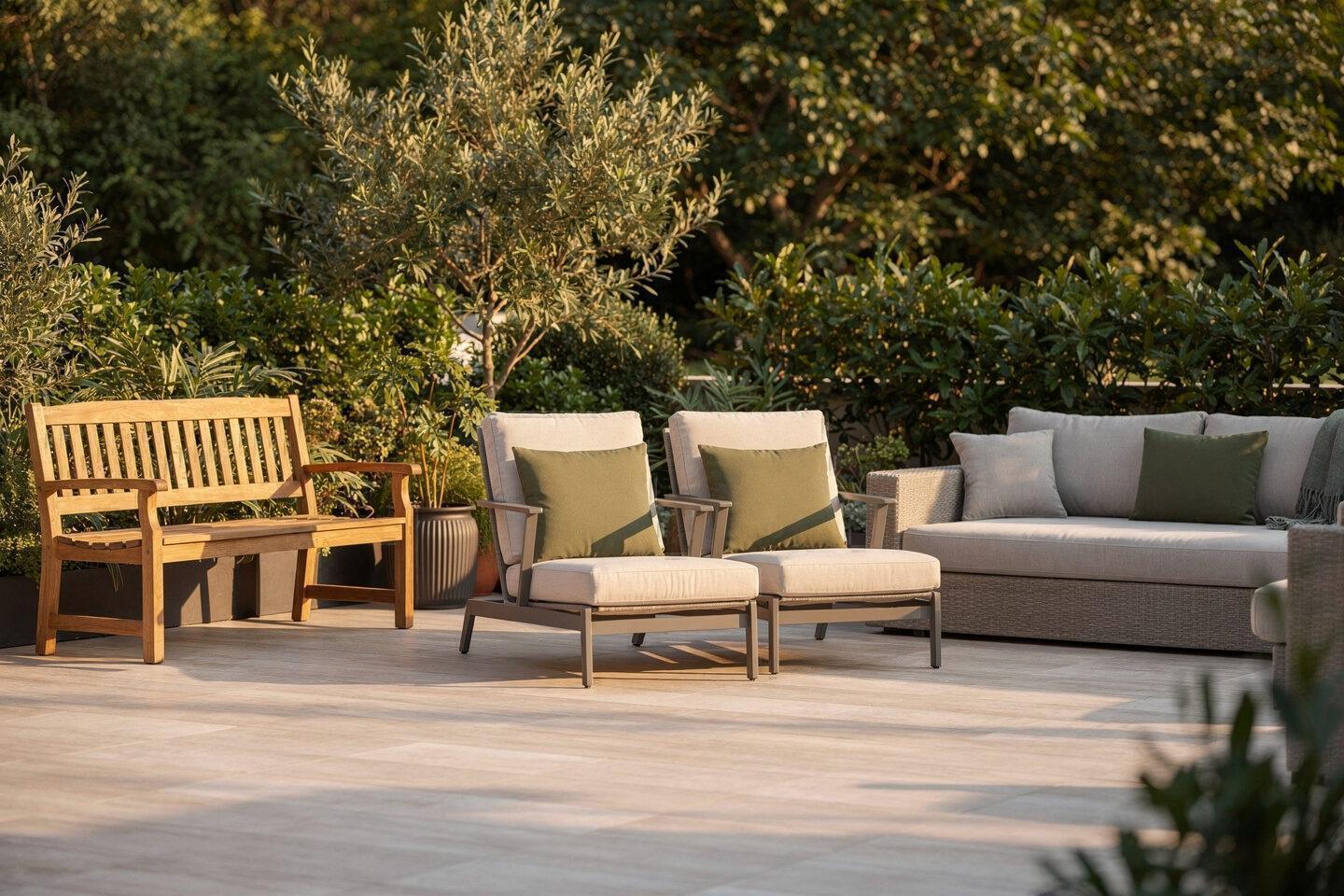 Bänke, Sessel und Daybeds aus dem Sortiment von Gartenmöbel Maier
