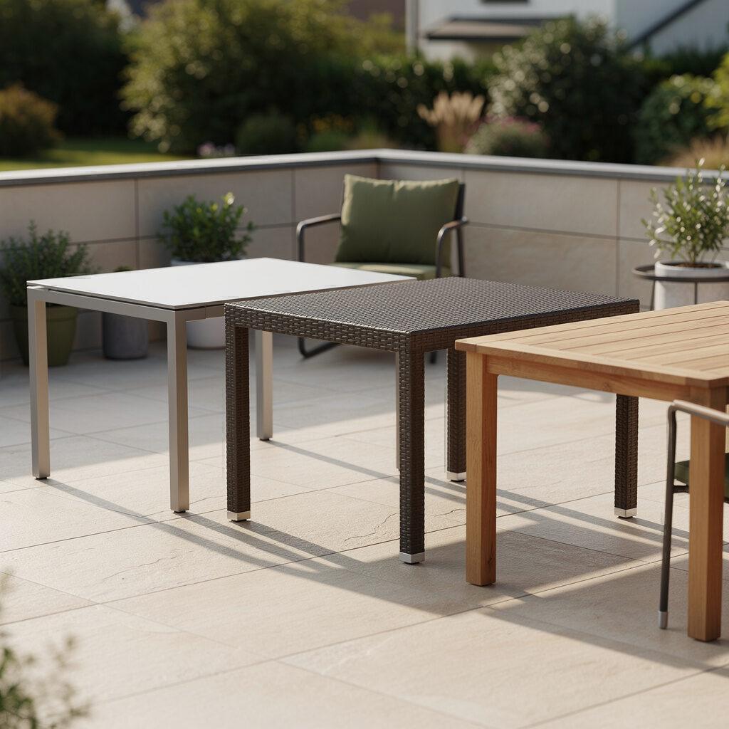 Vergleich wetterfester Gartentische aus Holz, Polyrattan oder Aluminium – Gartenmöbel Maier