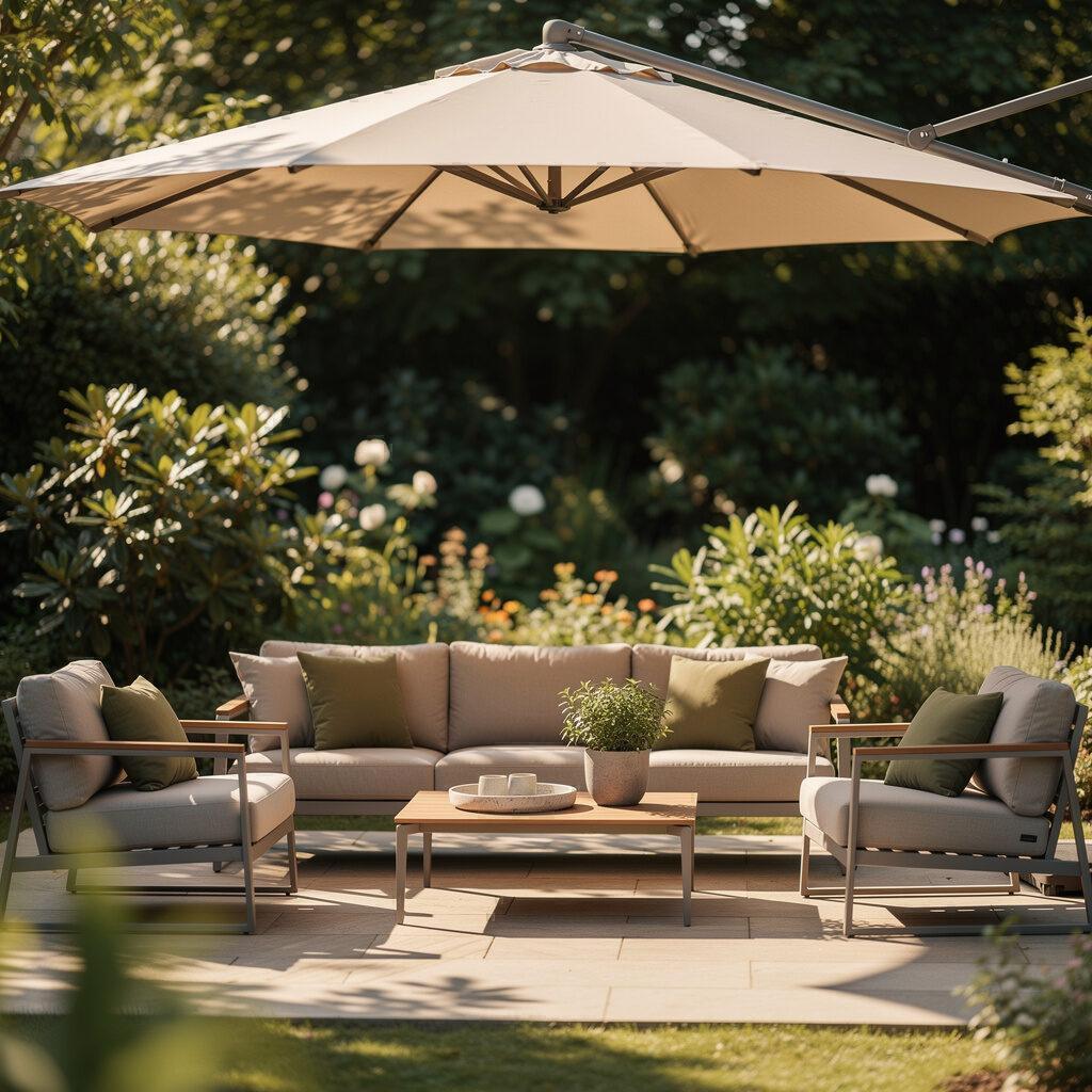 Gegen Sonne und Regen helfen Schirme für Terrasse oder Balkon von Gartenmöbel Maier