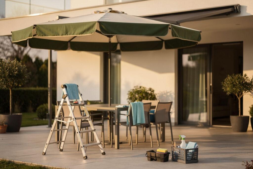 Sonnenschutz und Pflege – Reinigung, Markise, Schirm – Gartenmöbel Maier